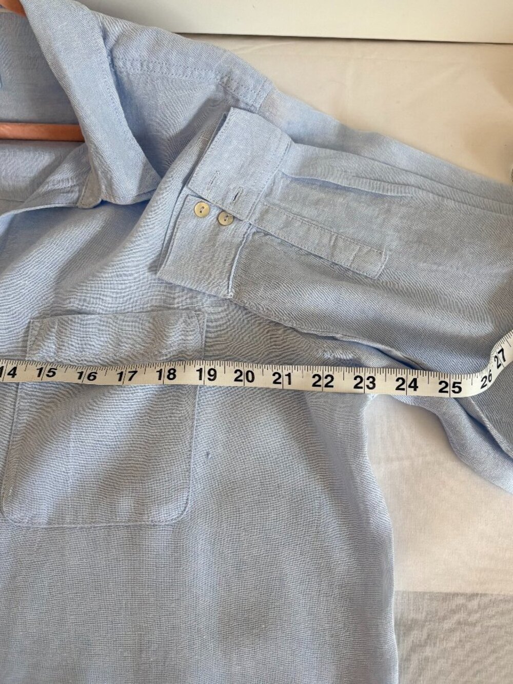 Sigrid Olsen Woman's 100% Linen Light Blue Long Sleeve Top/Shirt Size XL - Picture 5 of 6